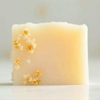 Handmade soap bar with calming ingredients like chamomile or calendula, ideal for sensitive skin.